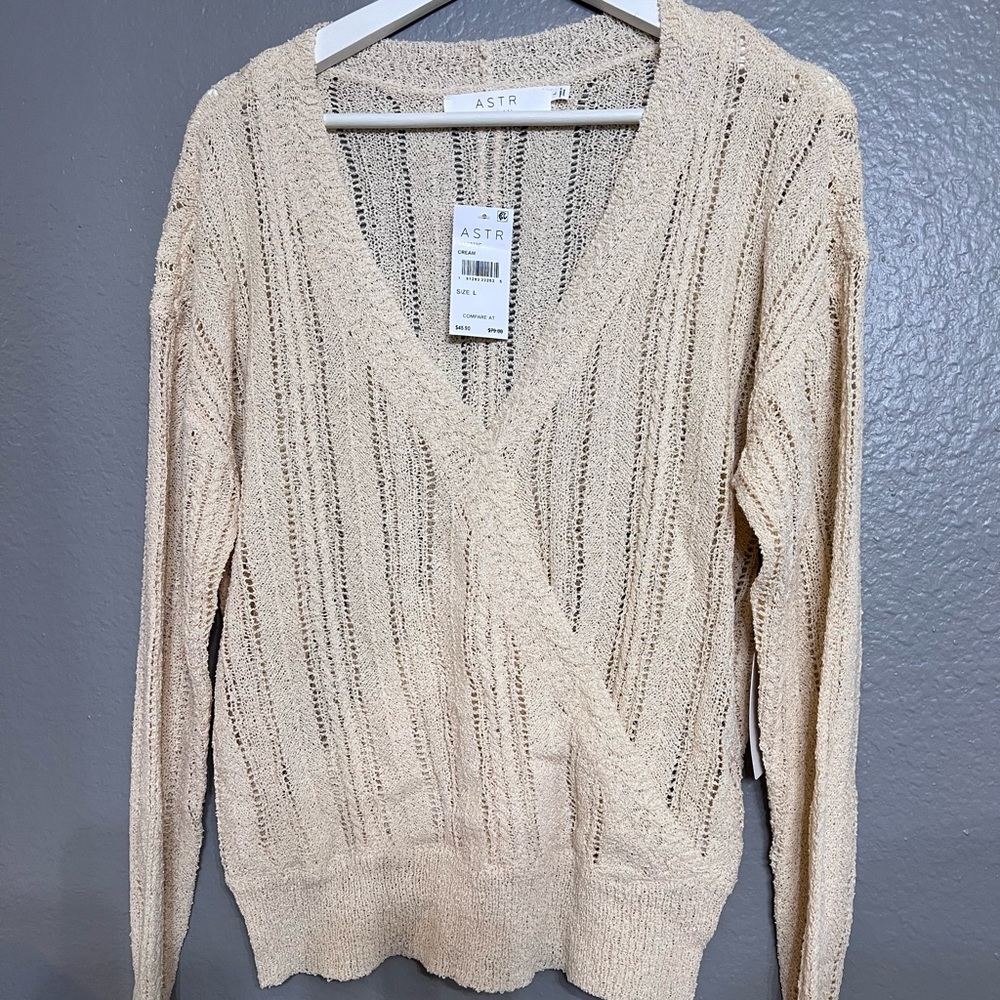 ASTR Front Wrap Sweater,  NWT, size L